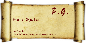 Pess Gyula névjegykártya